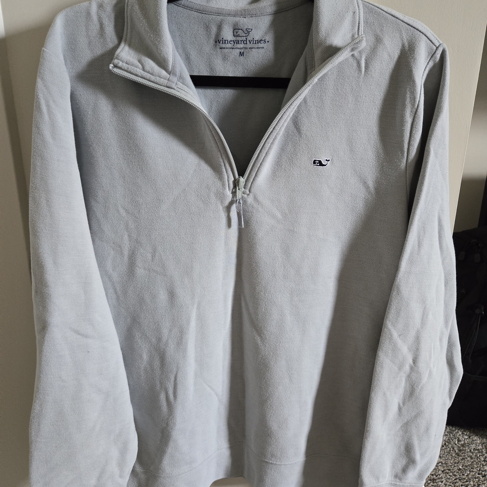 Vineyard Vines Men's Light Gray Zip-Up Sweater